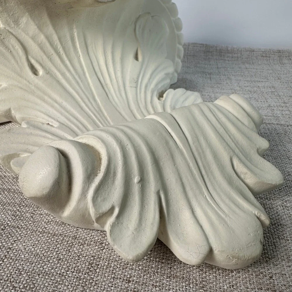 Handmade White Acanthus Wall Shelf Corbel | Architectural Decor